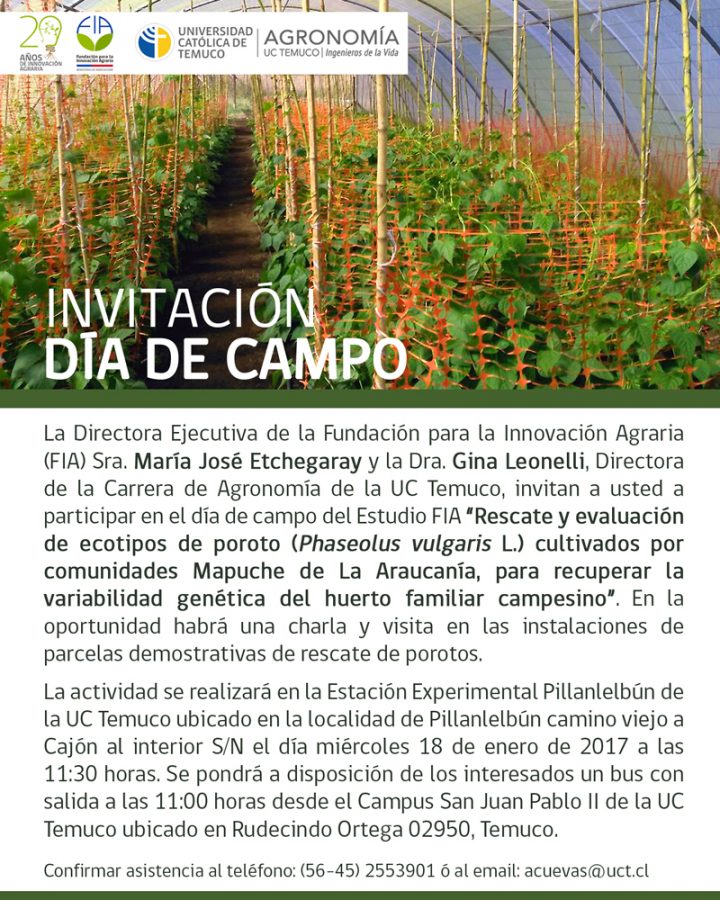 Invitación Día de Campo del Estudio FIA